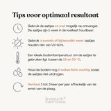 Tips voor het gebruiken van Phora: 1. Gebruik de aaltjes zo snel mogelijk na ontvangst; 2. Gebruik 's avonds of bij bewolkt weer; 3. Een ideale bodemtemperatuur ligt tussen 15 en 33 graden celsius; 4. Houd na gebruik de bodem nog 2 weken light vochtig; 5. Herhaal 1 tot 3 keer per jaar Tips voor het gebruiken van Phora: 1. Gebruik de aaltjes zo snel mogelijk na ontvangst; 2. Gebruik 's avonds of bij bewolkt weer; 3. Een ideale bodemtemperatuur ligt tussen 15 en 33 graden celsius; 4. Houd na gebruik de bodem nog 2 weken light vochtig; 5. Herhaal 1 tot 3 keer per jaar