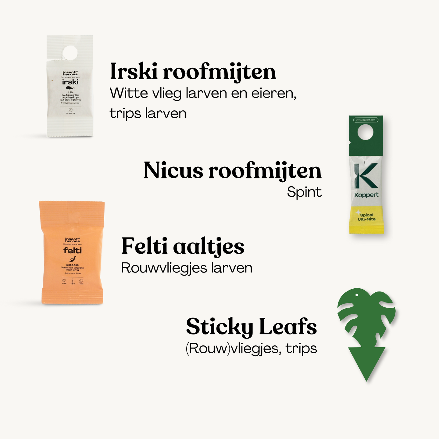 Brievenbuspakket Protect Leafs Deal - tegen veelvoorkomende plagen zoals rouwvliegjes, trips, witte vlieg en spint met handleidingen